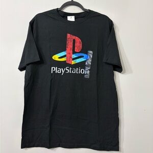Sony PlayStation Black T-Shirt with Multicolor Logo